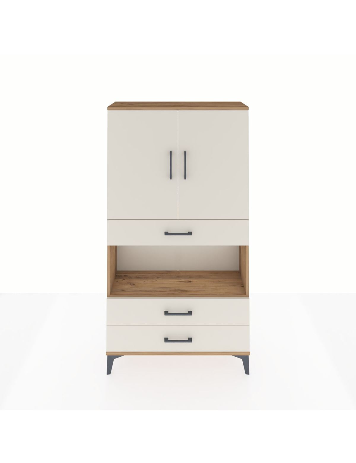 Arges Dolap 3 Raflı 3 Çekmeceli 2 Kapaklı 88x30x163 - S21M085V7A