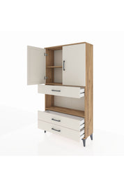Arges Dolap 3 Raflı 3 Çekmeceli 2 Kapaklı 88x30x163 - S21M085V7A