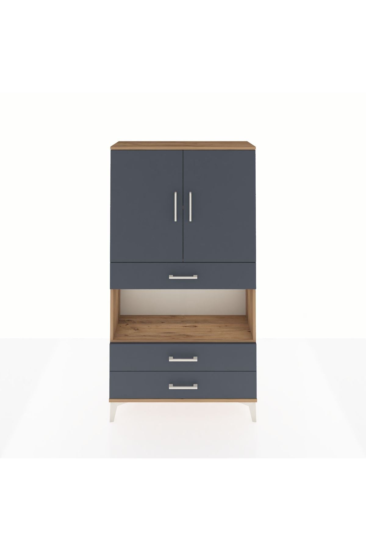 Arges Dolap 3 Raflı 3 Çekmeceli 2 Kapaklı 88x30x163 - S21M085V8A