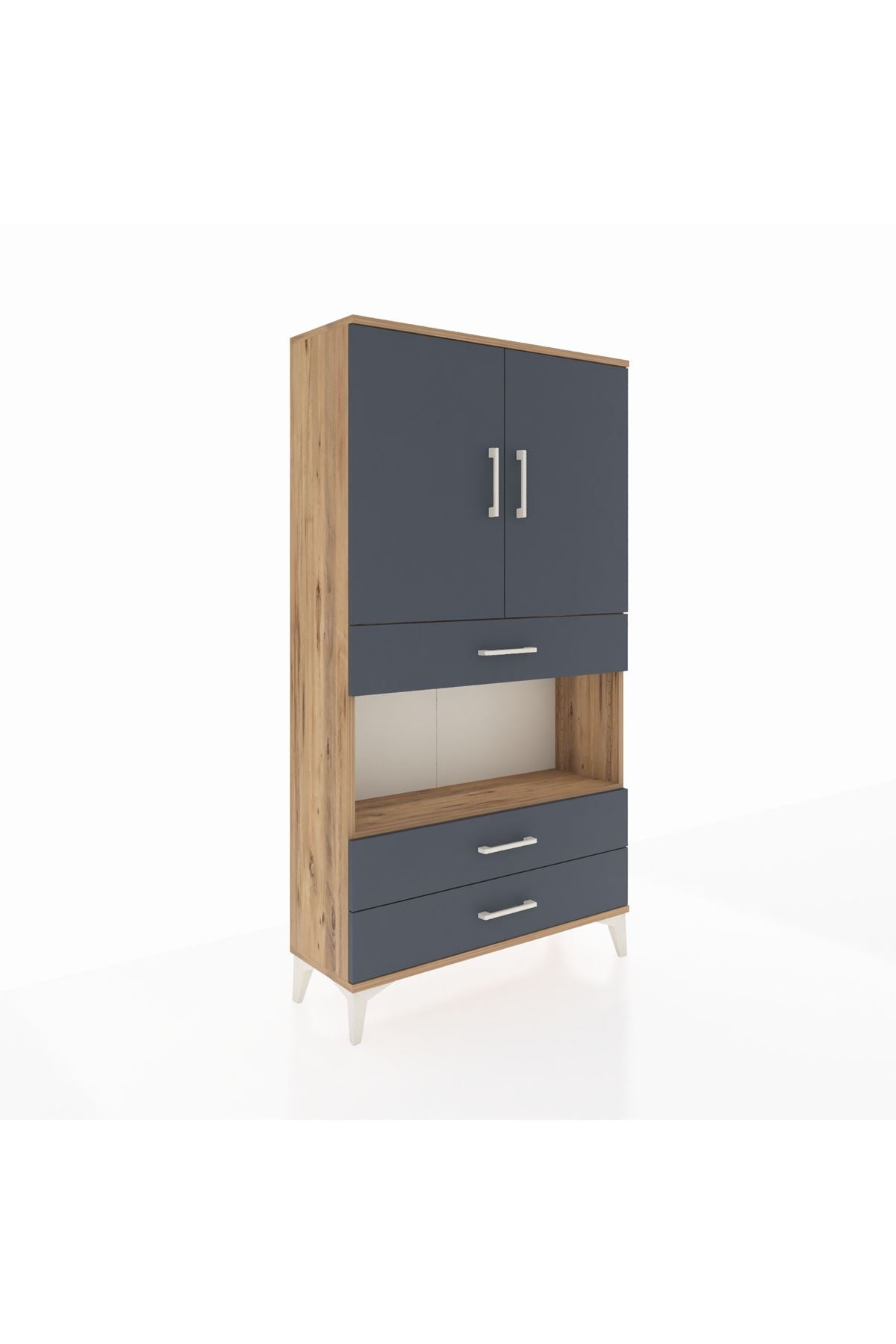 Arges Dolap 3 Raflı 3 Çekmeceli 2 Kapaklı 88x30x163 - S21M085V8A
