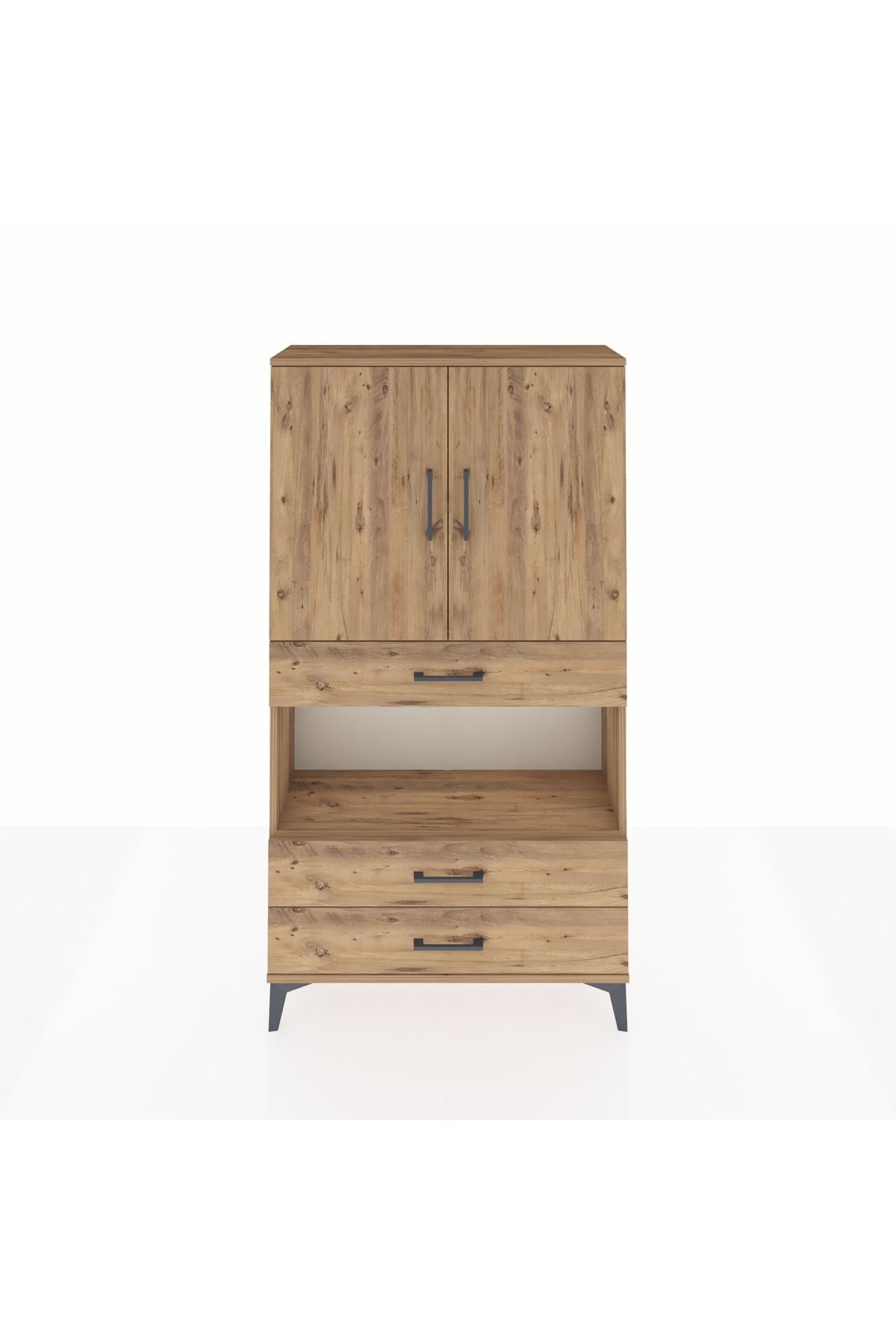 Arges Dolap 3 Raflı 3 Çekmeceli 2 Kapaklı 88x30x163 - S21M085V9A