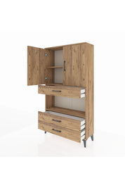 Arges Dolap 3 Raflı 3 Çekmeceli 2 Kapaklı 88x30x163 - S21M085V9A