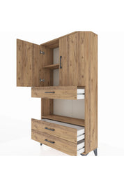 Arges Dolap 3 Raflı 3 Çekmeceli 2 Kapaklı 88x30x163 - S21M085V9A