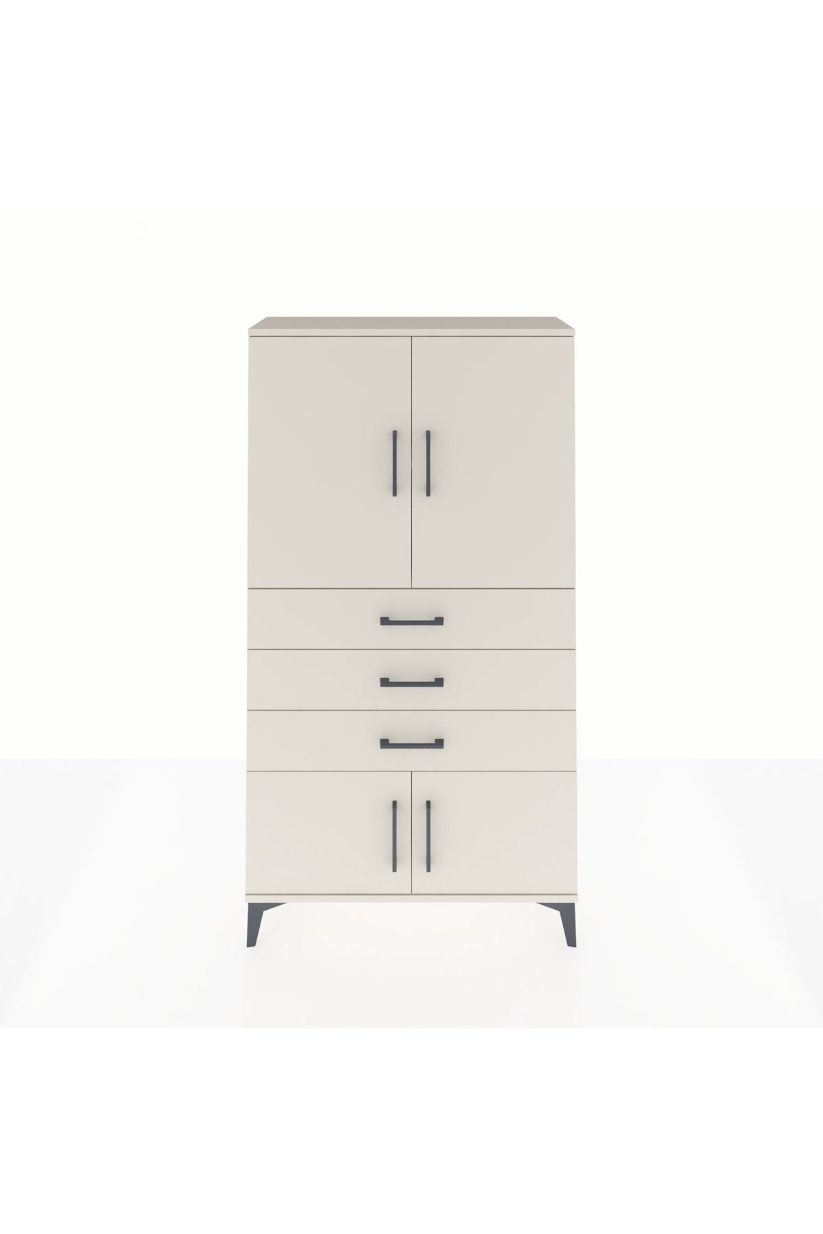 Arges Dolap 2 Raflı 3 Çekmeceli 4 Kapaklı 88x30x163 - S21M087V1A