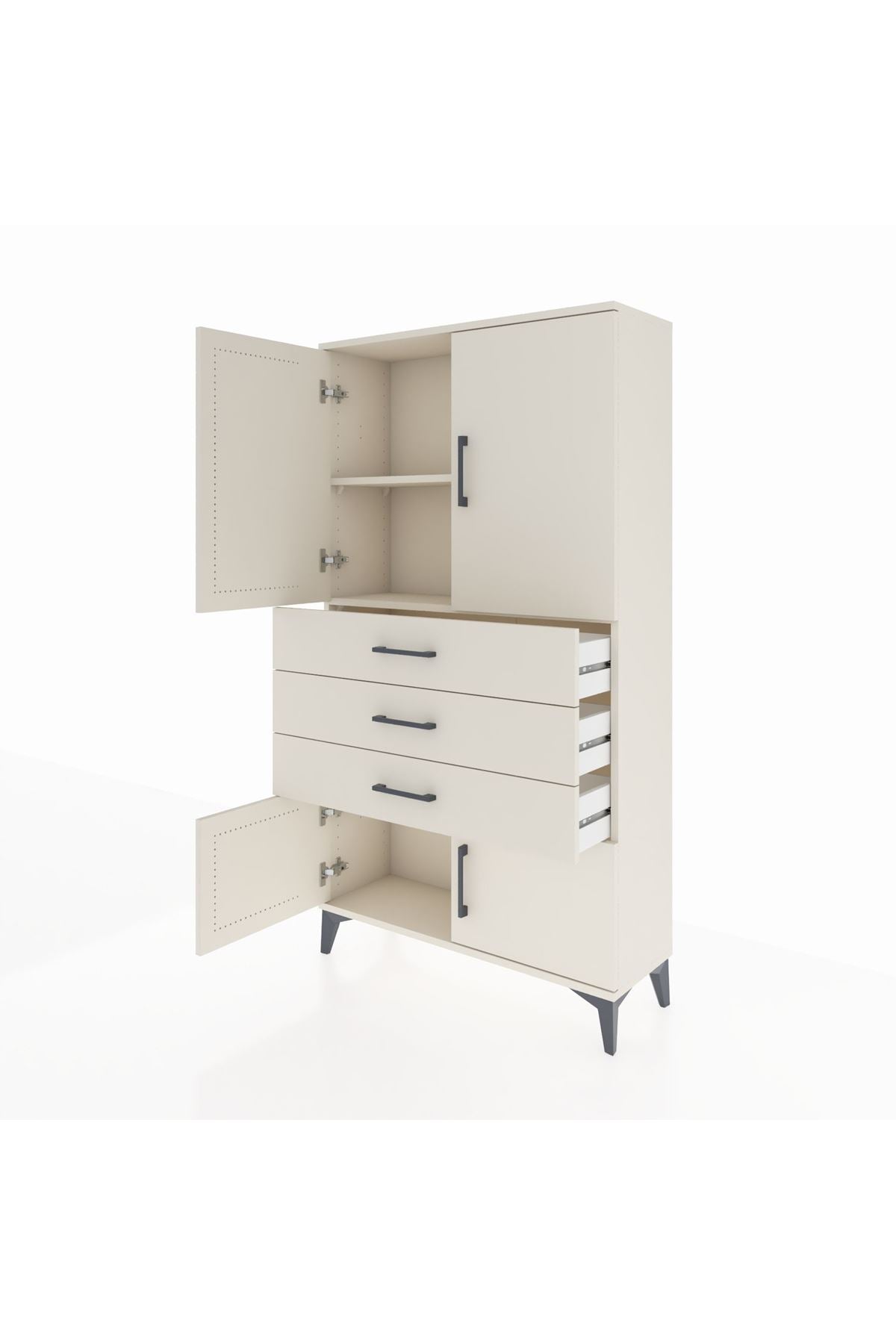 Arges Dolap 2 Raflı 3 Çekmeceli 4 Kapaklı 88x30x163 - S21M087V1A