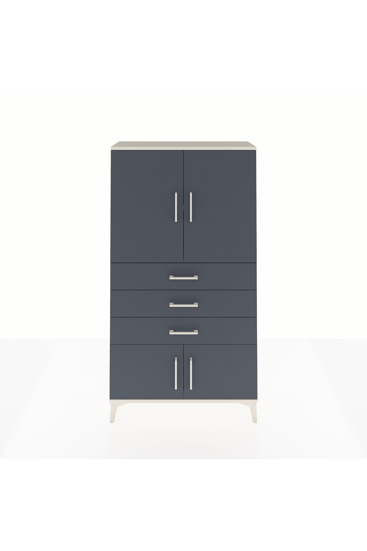 Arges Dolap 2 Raflı 3 Çekmeceli 4 Kapaklı 88x30x163 - S21M087V2A