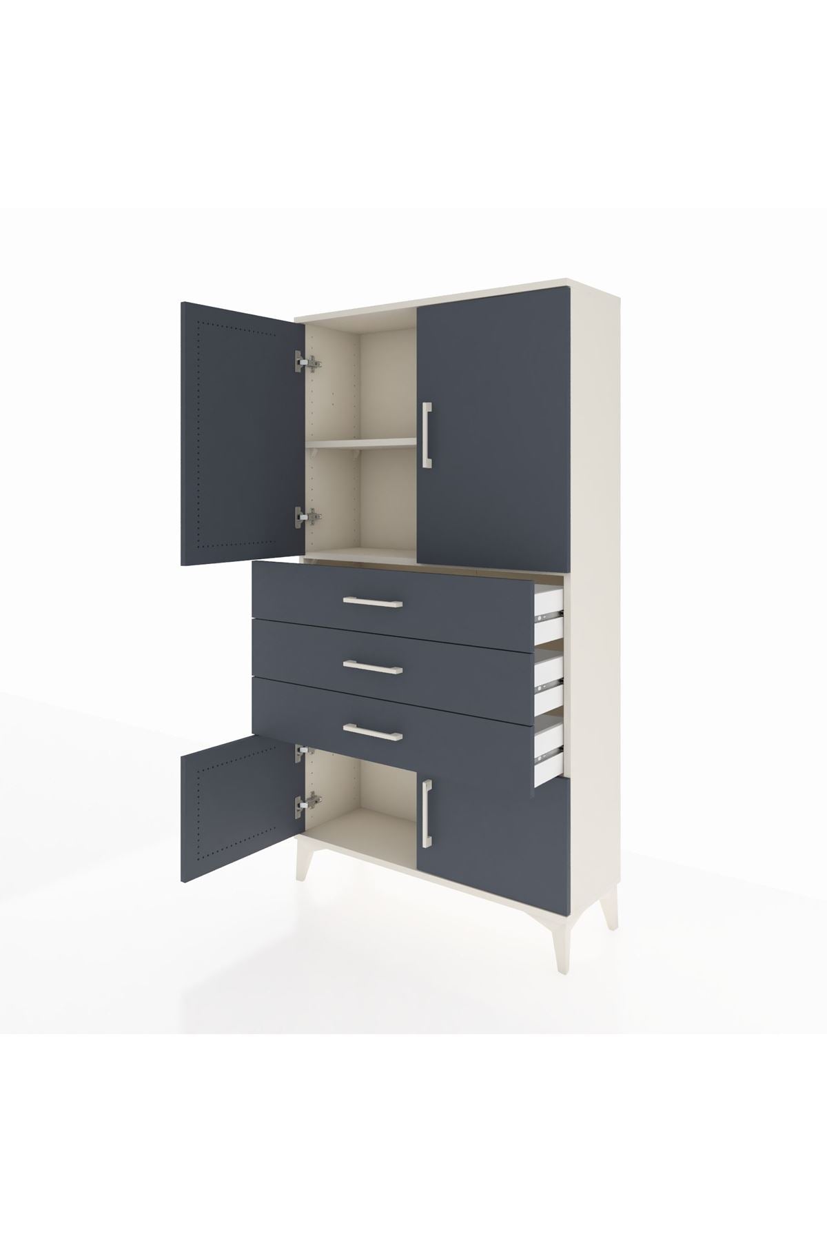 Arges Dolap 2 Raflı 3 Çekmeceli 4 Kapaklı 88x30x163 - S21M087V2A