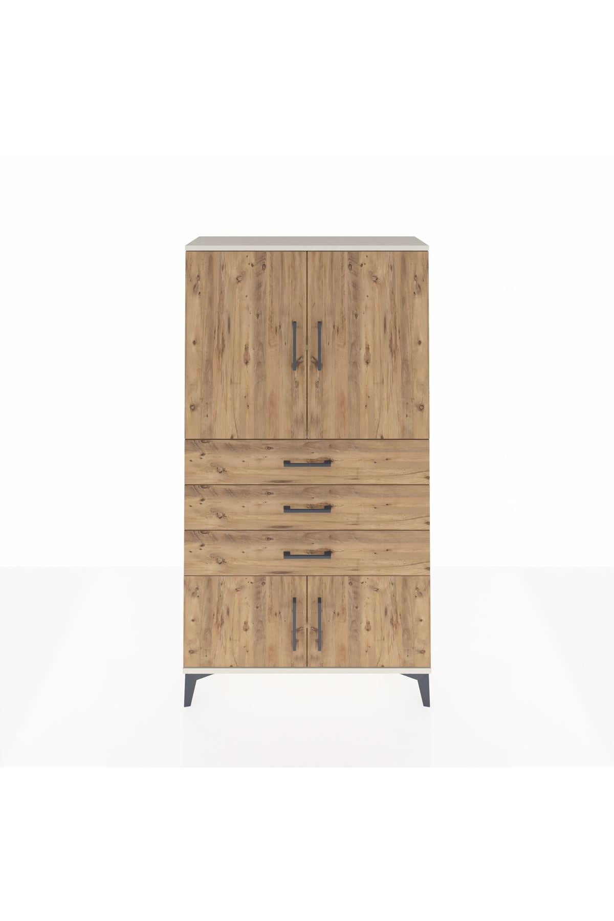 Arges Dolap 2 Raflı 3 Çekmeceli 4 Kapaklı 88x30x163 - S21M087V3A