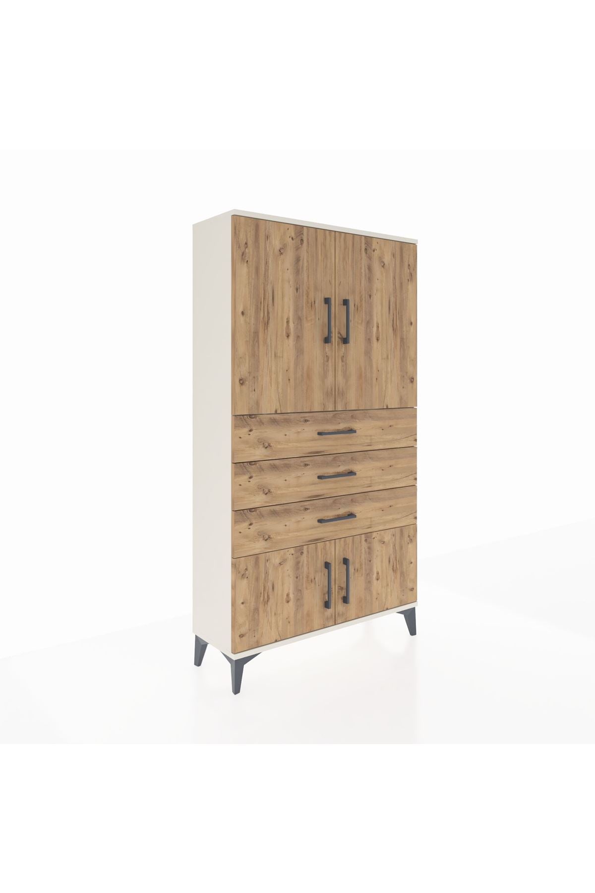 Arges Dolap 2 Raflı 3 Çekmeceli 4 Kapaklı 88x30x163 - S21M087V3A