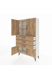 Arges Dolap 2 Raflı 3 Çekmeceli 4 Kapaklı 88x30x163 - S21M087V3A