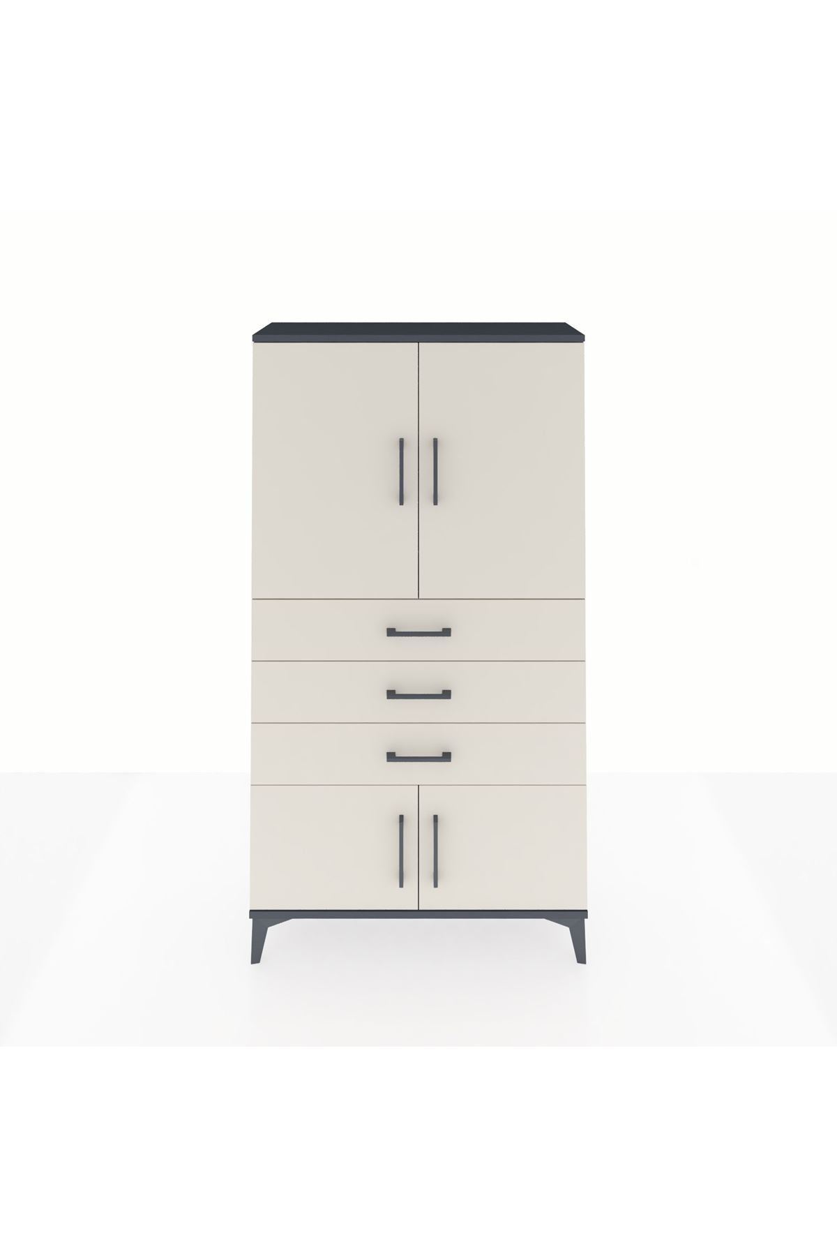 Arges Dolap 2 Raflı 3 Çekmeceli 4 Kapaklı 88x30x163 - S21M087V4A