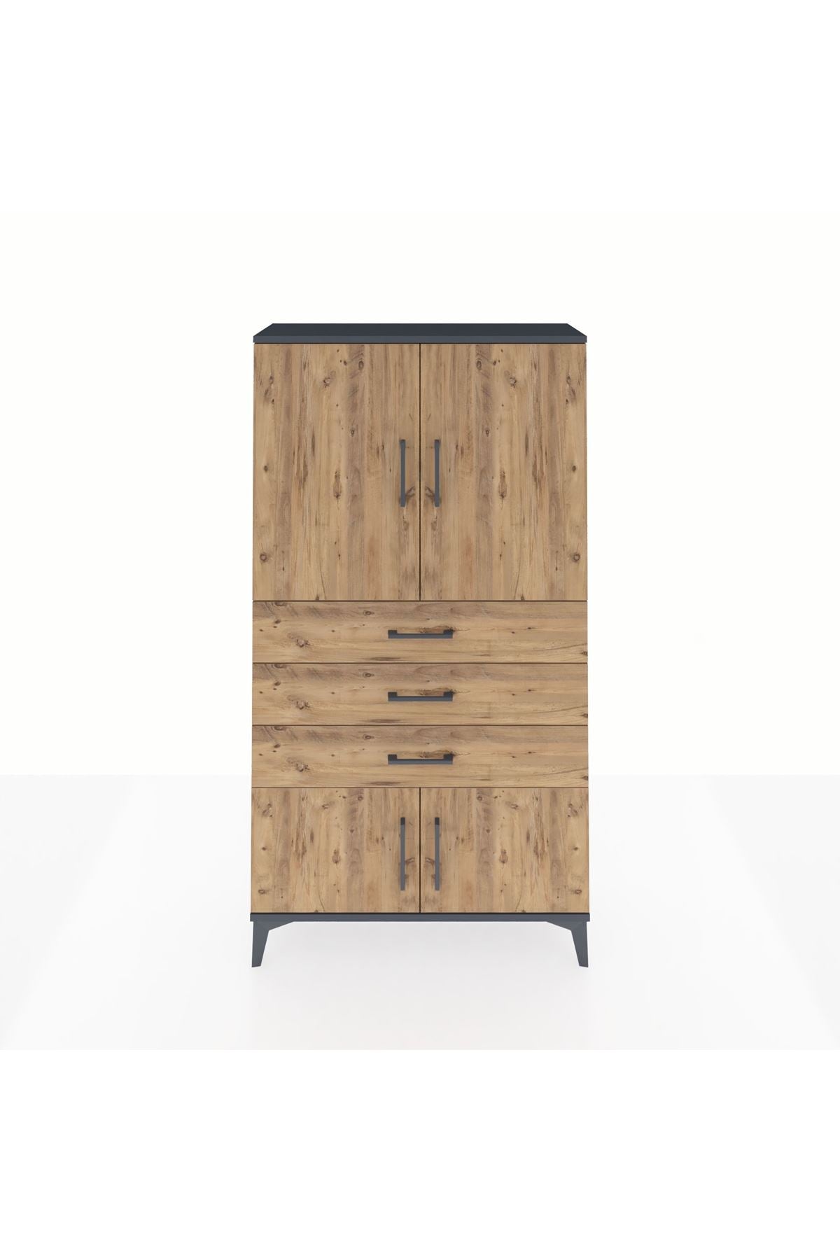Arges Dolap 2 Raflı 3 Çekmeceli 4 Kapaklı 88x30x163 - S21M087V6A