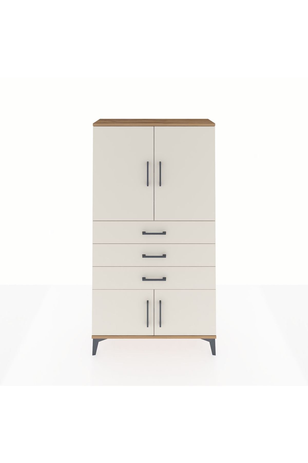 Arges Dolap 2 Raflı 3 Çekmeceli 4 Kapaklı 88x30x163 - S21M087V7A
