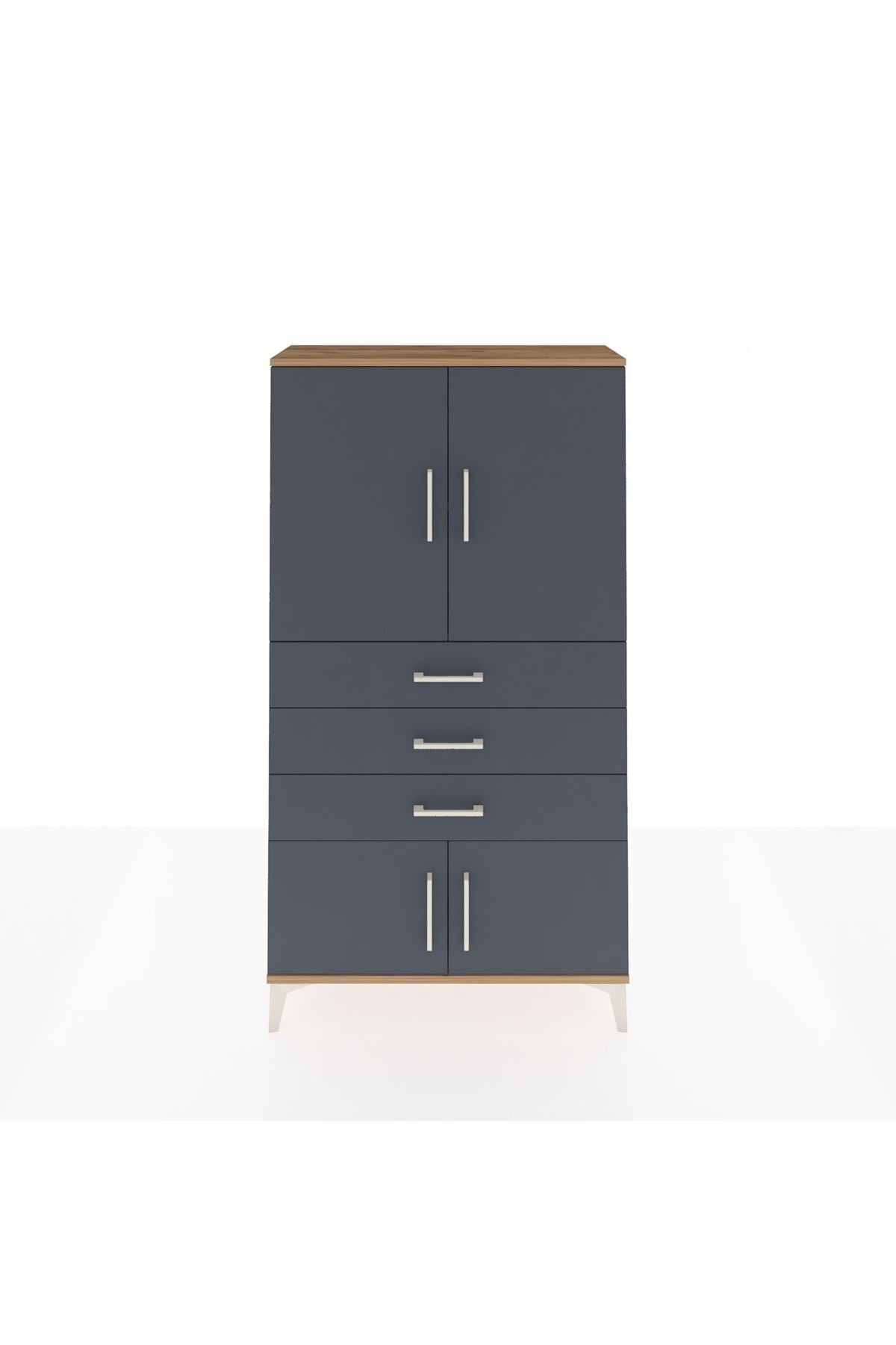 Arges Dolap 2 Raflı 3 Çekmeceli 4 Kapaklı 88x30x163 - S21M087V8A
