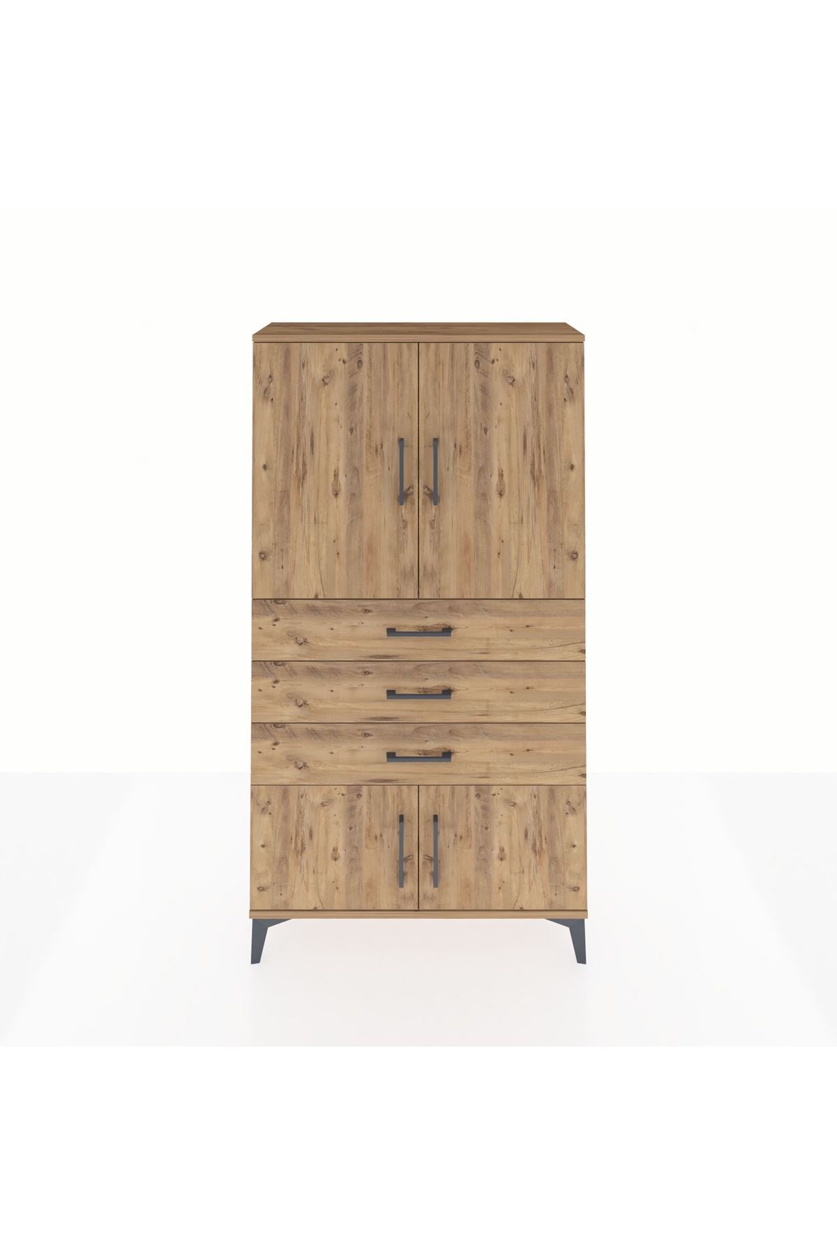 Arges Dolap 2 Raflı 3 Çekmeceli 4 Kapaklı 88x30x163 - S21M087V9A