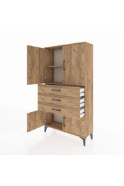 Arges Dolap 2 Raflı 3 Çekmeceli 4 Kapaklı 88x30x163 - S21M087V9A