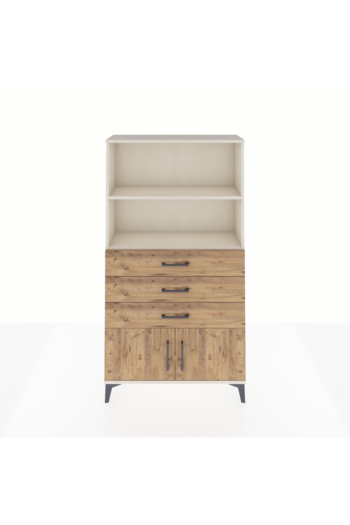 Arges Dolap 2 Raflı 3 Çekmeceli 2 Kapaklı 88x30x163 - S21M088V3A