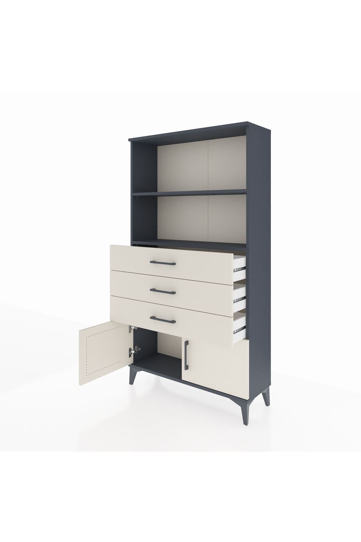 Arges Dolap 2 Raflı 3 Çekmeceli 2 Kapaklı 88x30x163 - S21M088V4A