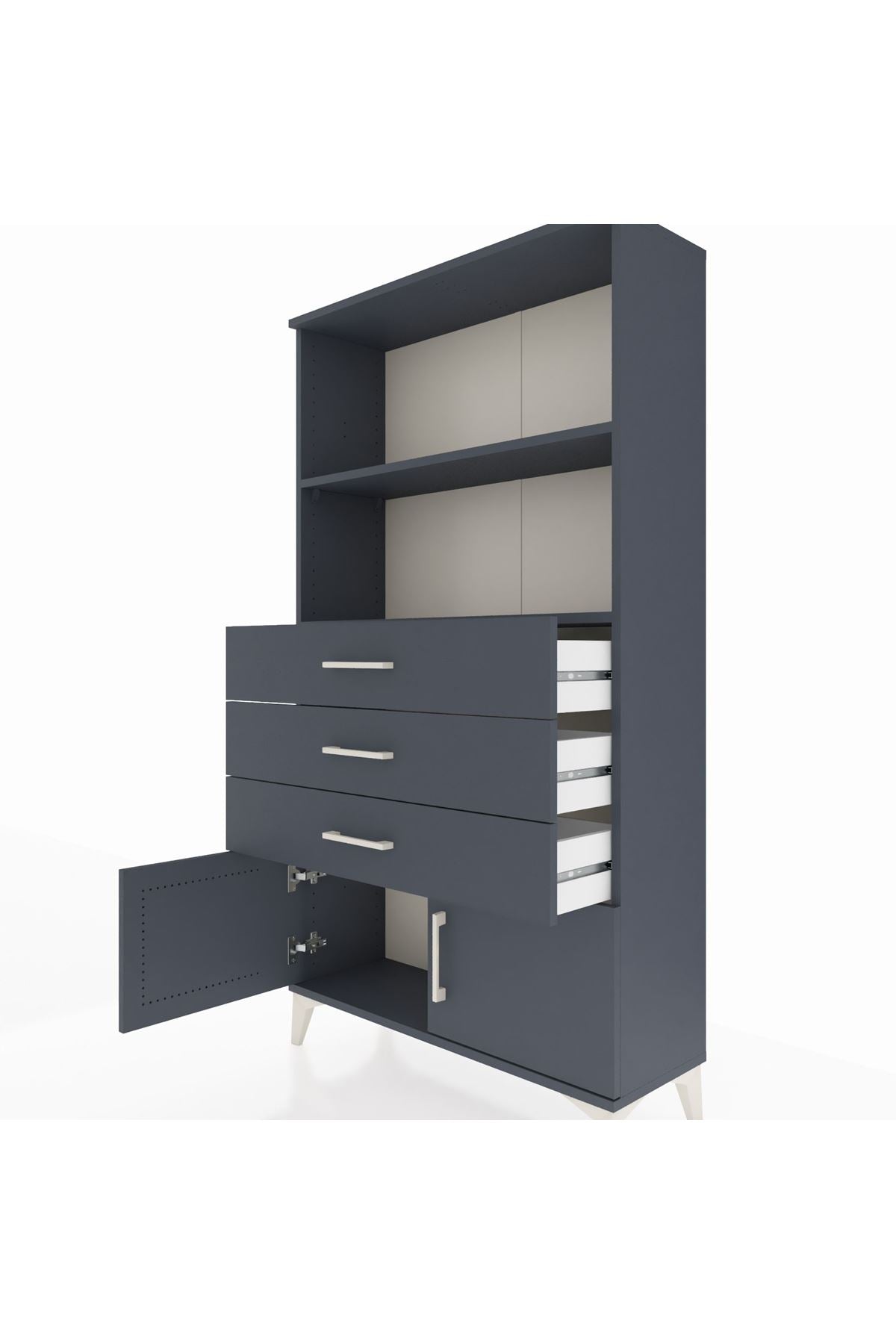 Arges Dolap 2 Raflı 3 Çekmeceli 2 Kapaklı 88x30x163 - S21M088V5A