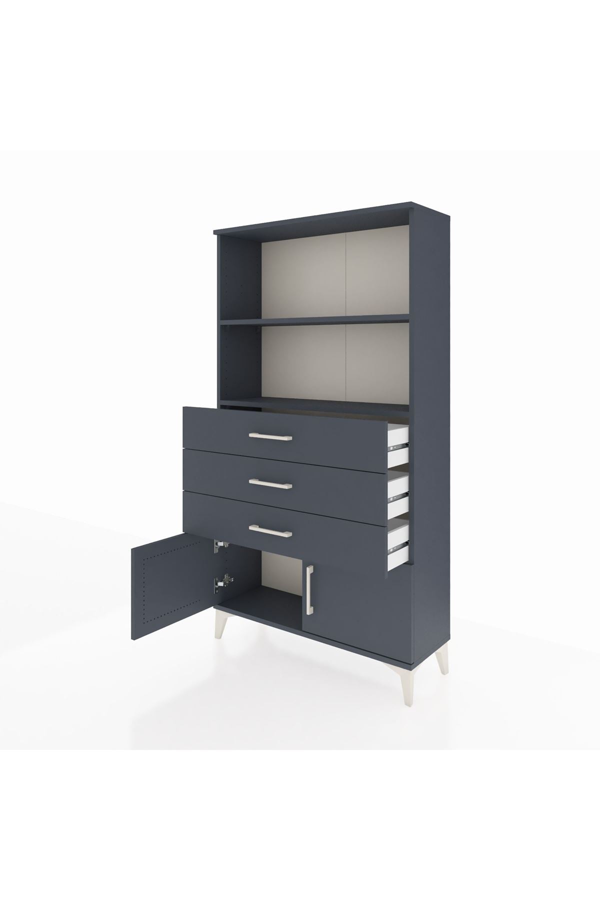 Arges Dolap 2 Raflı 3 Çekmeceli 2 Kapaklı 88x30x163 - S21M088V5A