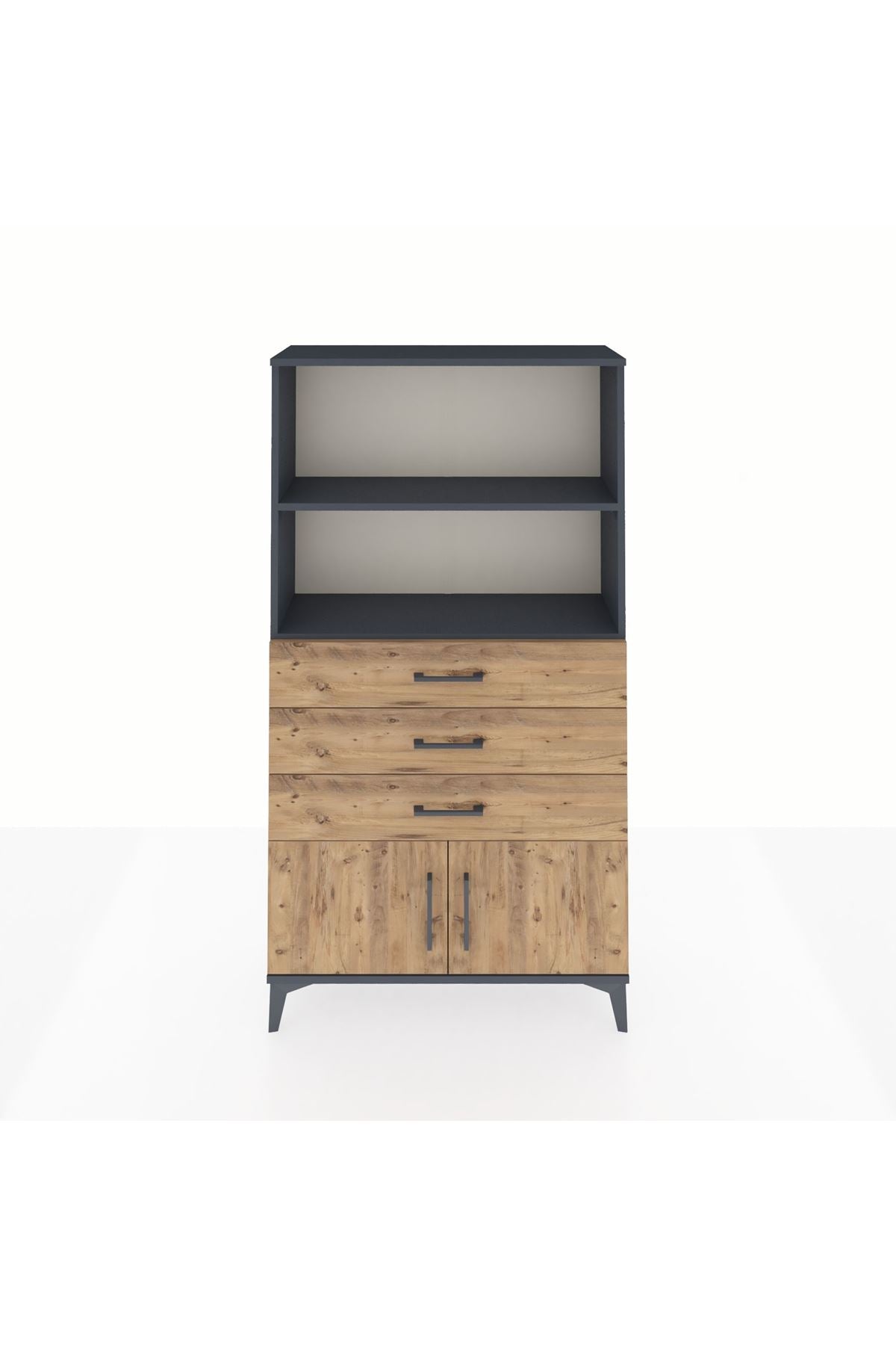 Arges Dolap 2 Raflı 3 Çekmeceli 2 Kapaklı 88x30x163 - S21M088V6A