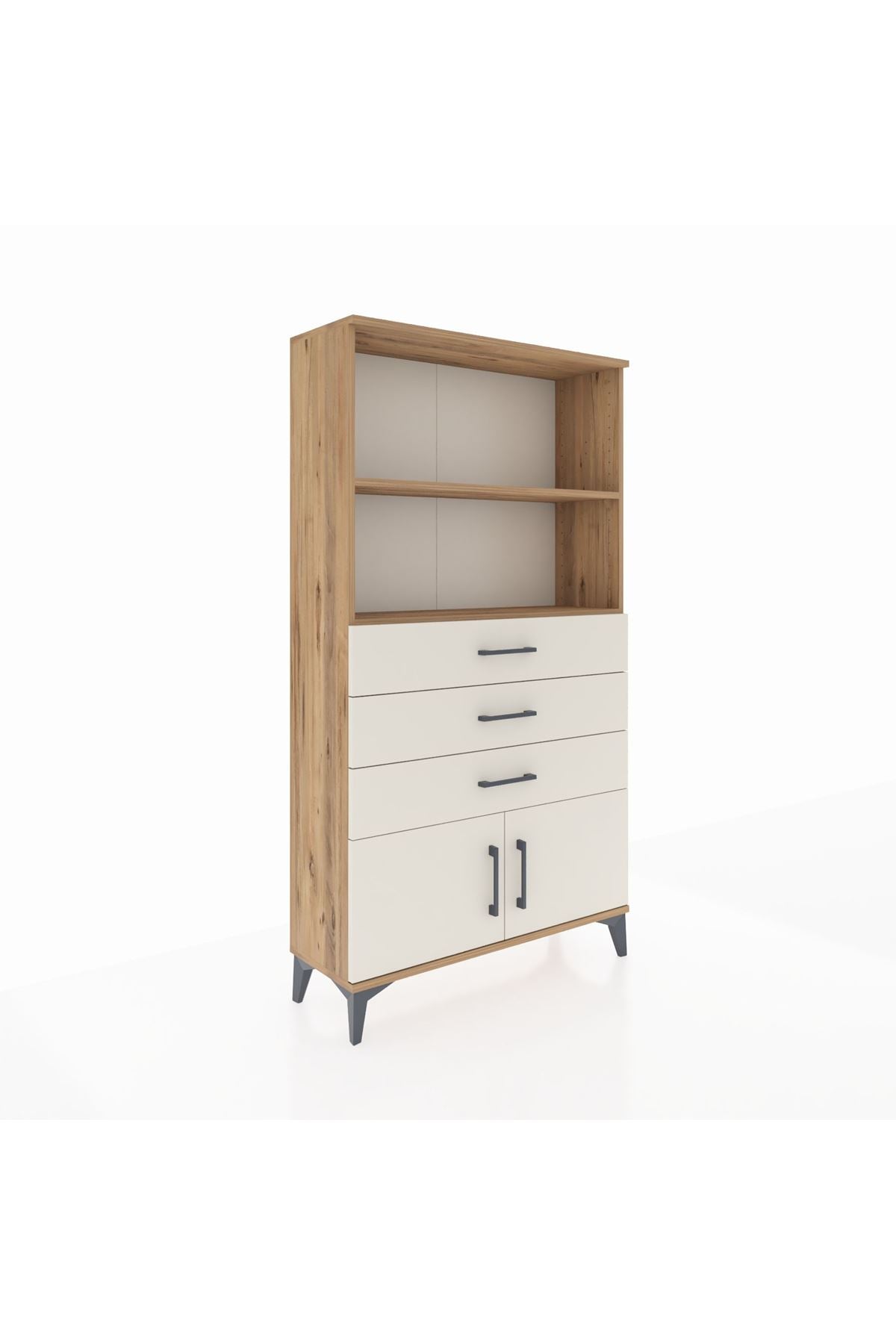 Arges Dolap 2 Raflı 3 Çekmeceli 2 Kapaklı 88x30x163 - S21M088V7A