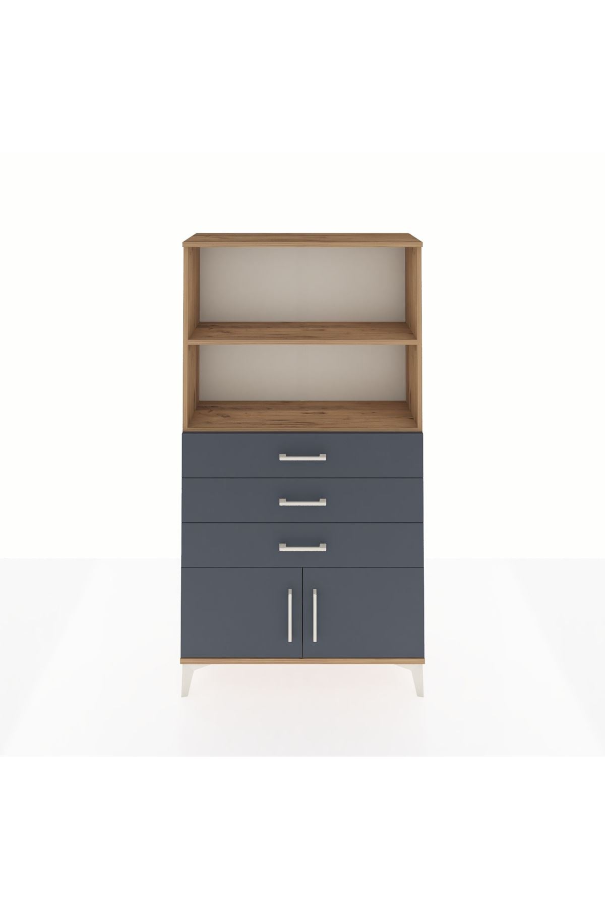 Arges Dolap 2 Raflı 3 Çekmeceli 2 Kapaklı 88x30x163 - S21M088V8A