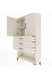 Arges Dolap 2 Raflı 3 Çekmeceli 2 Kapaklı 88x30x163 - S21M089V1A