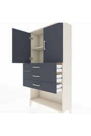 Arges Dolap 2 Raflı 3 Çekmeceli 2 Kapaklı 88x30x163 - S21M089V2A