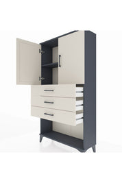 Arges Dolap 2 Raflı 3 Çekmeceli 2 Kapaklı 88x30x163 - S21M089V4A