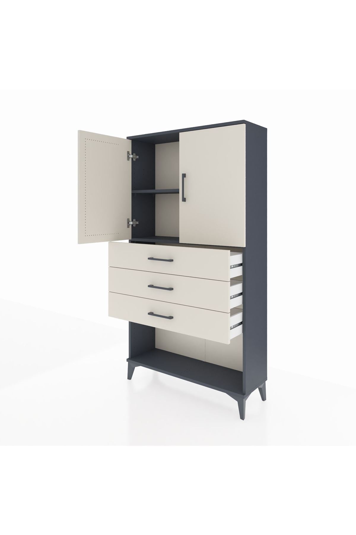 Arges Dolap 2 Raflı 3 Çekmeceli 2 Kapaklı 88x30x163 - S21M089V4A