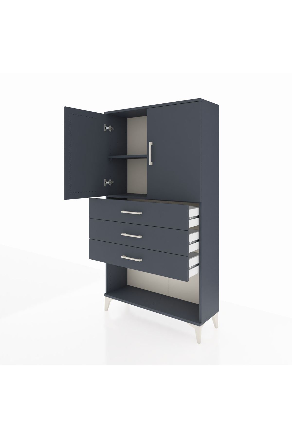 Arges Dolap 2 Raflı 3 Çekmeceli 2 Kapaklı 88x30x163 - S21M089V5A