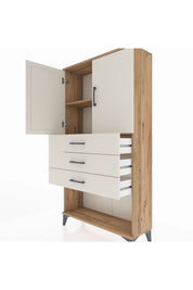 Arges Dolap 2 Raflı 3 Çekmeceli 2 Kapaklı 88x30x163 - S21M089V7A
