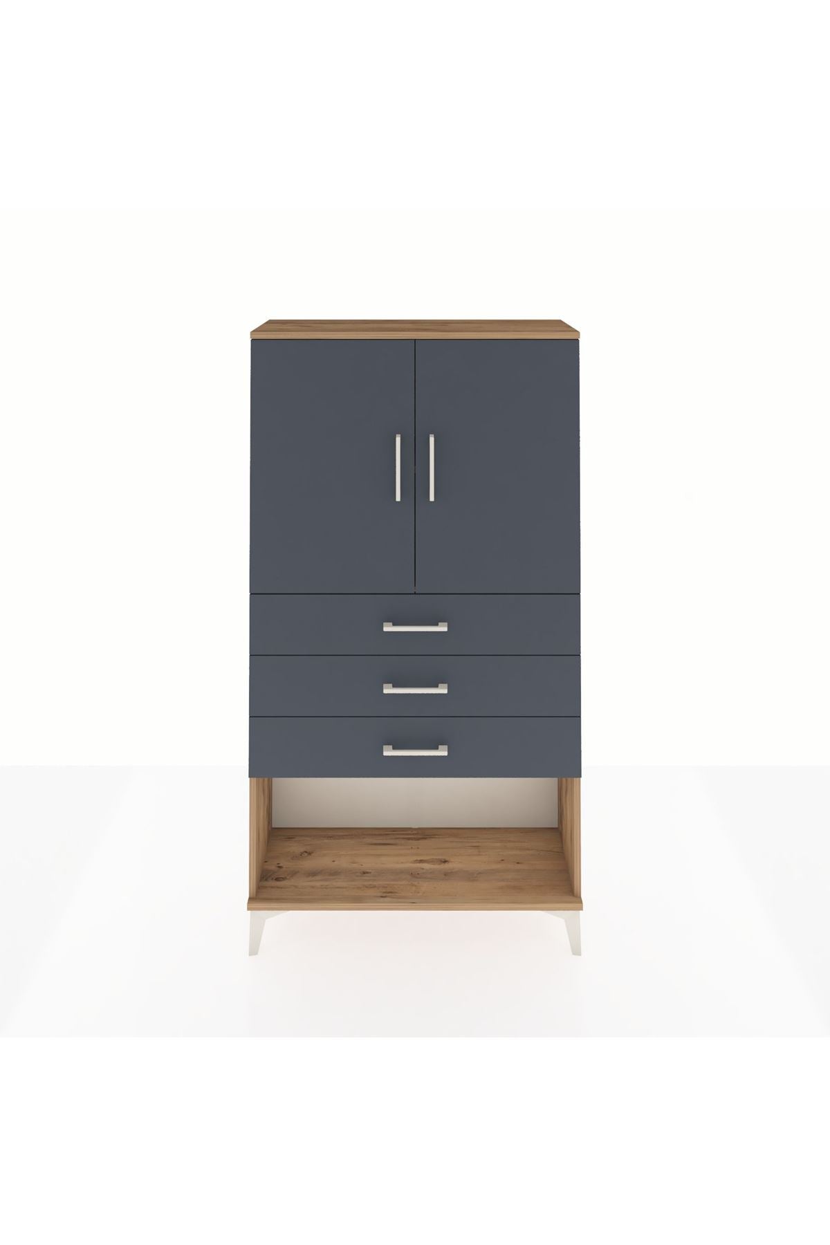 Arges Dolap 2 Raflı 3 Çekmeceli 2 Kapaklı 88x30x163 - S21M089V8A