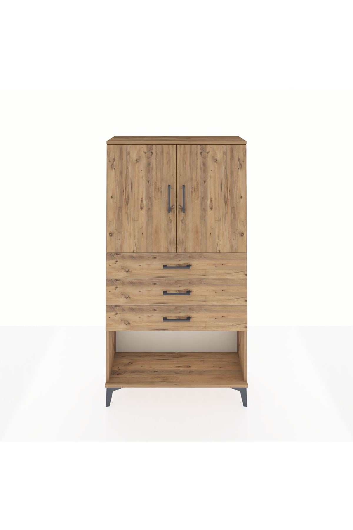 Arges Dolap 2 Raflı 3 Çekmeceli 2 Kapaklı 88x30x163 - S21M089V9A