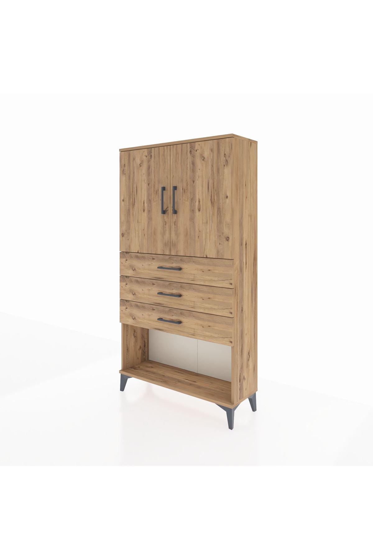 Arges Dolap 2 Raflı 3 Çekmeceli 2 Kapaklı 88x30x163 - S21M089V9A