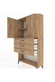 Arges Dolap 2 Raflı 3 Çekmeceli 2 Kapaklı 88x30x163 - S21M089V9A