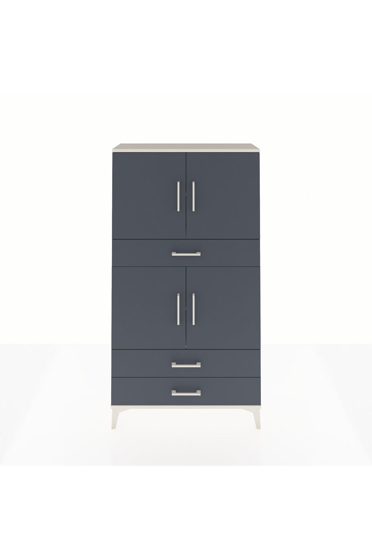 Arges Dolap 4 Raflı 3 Çekmeceli 4 Kapaklı 88x30x163 - S21M091V2A