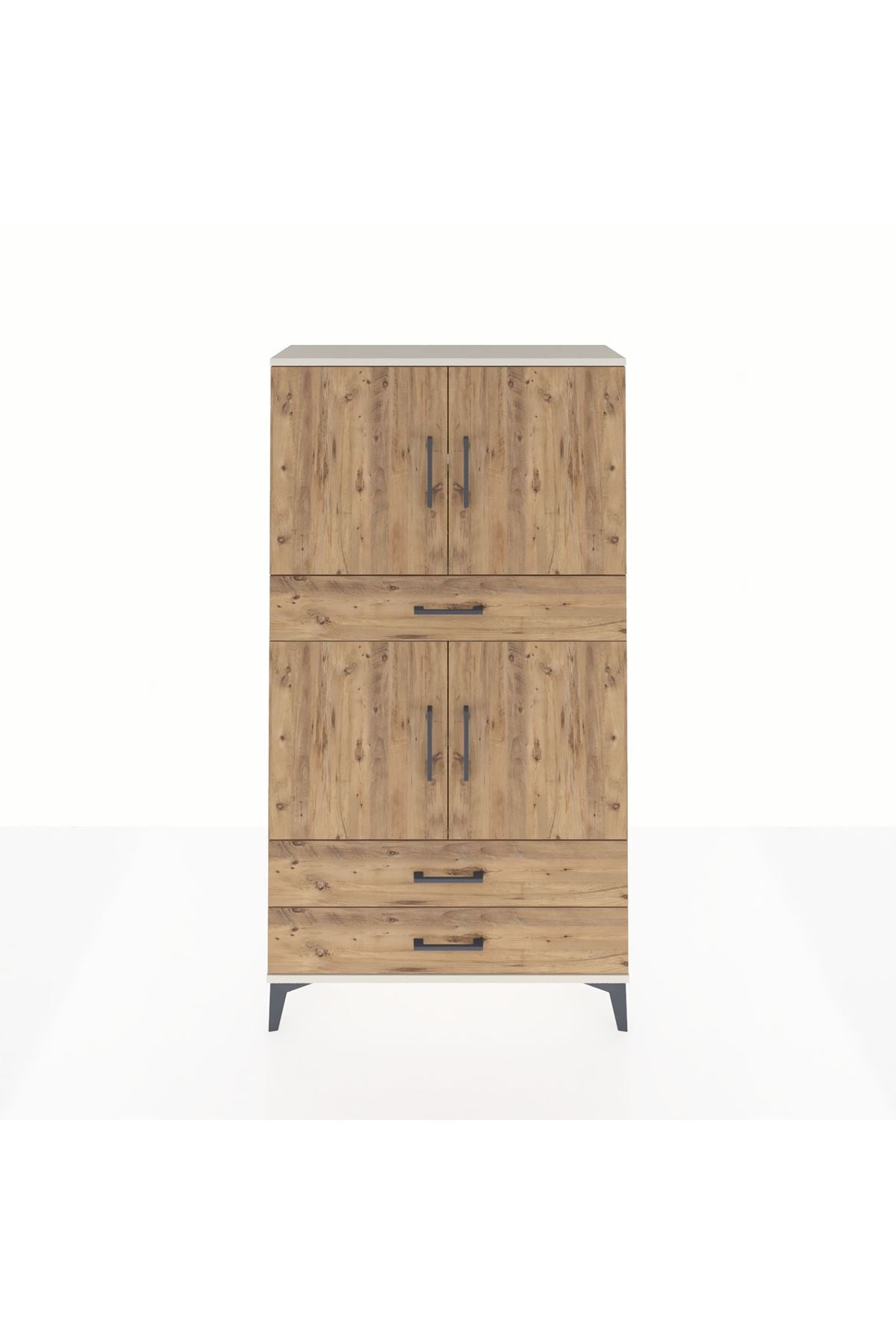 Arges Dolap 4 Raflı 3 Çekmeceli 4 Kapaklı 88x30x163 - S21M091V3A