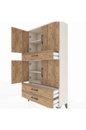 Arges Dolap 4 Raflı 3 Çekmeceli 4 Kapaklı 88x30x163 - S21M091V3A