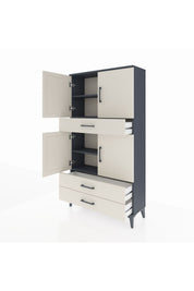 Arges Dolap 4 Raflı 3 Çekmeceli 4 Kapaklı 88x30x163 - S21M091V4A