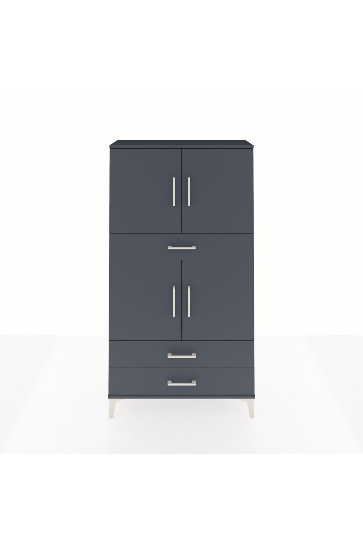 Arges Dolap 4 Raflı 3 Çekmeceli 4 Kapaklı 88x30x163 - S21M091V5A