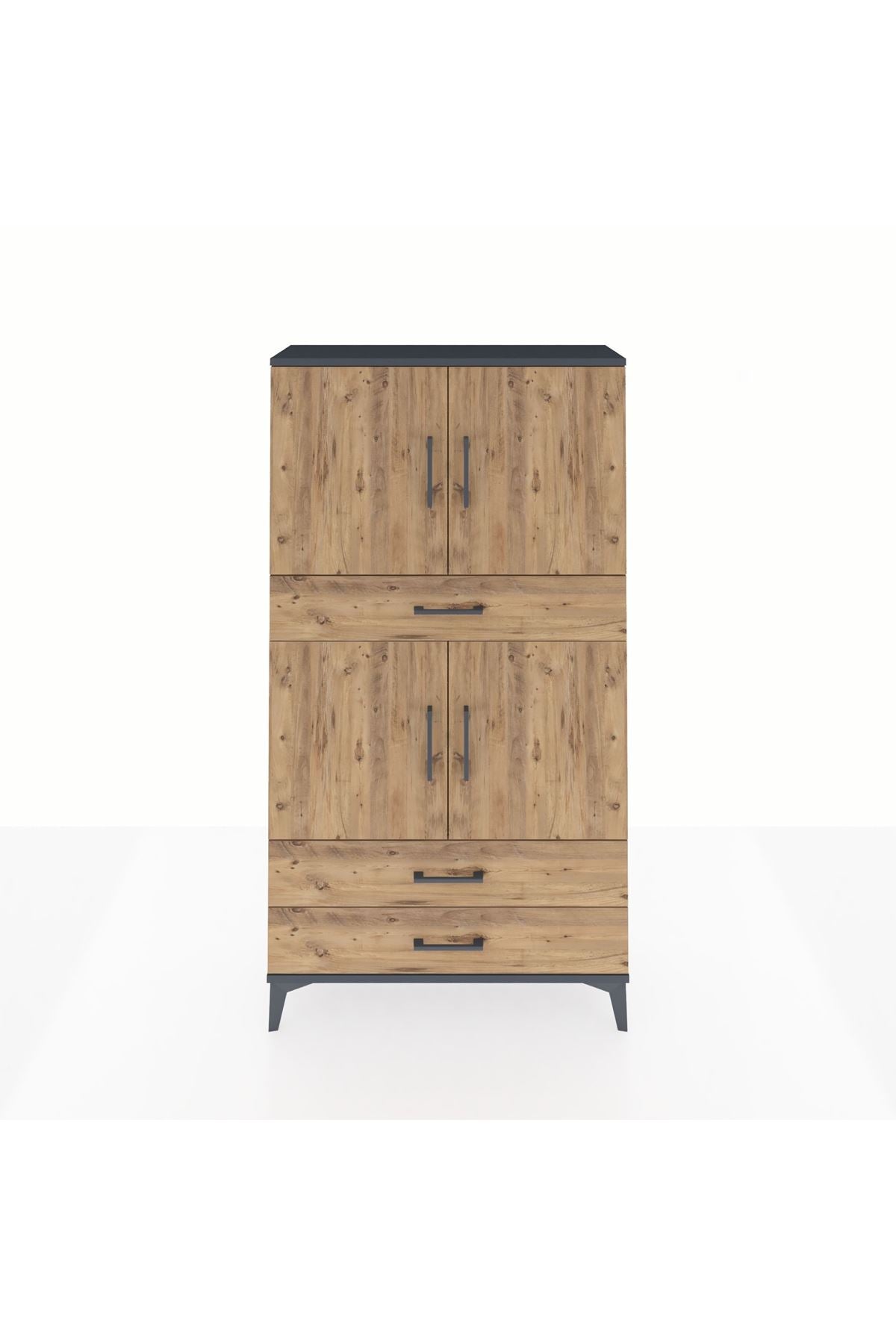 Arges Dolap 4 Raflı 3 Çekmeceli 4 Kapaklı 88x30x163 - S21M091V6A