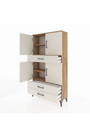 Arges Dolap 4 Raflı 3 Çekmeceli 4 Kapaklı 88x30x163 - S21M091V7A