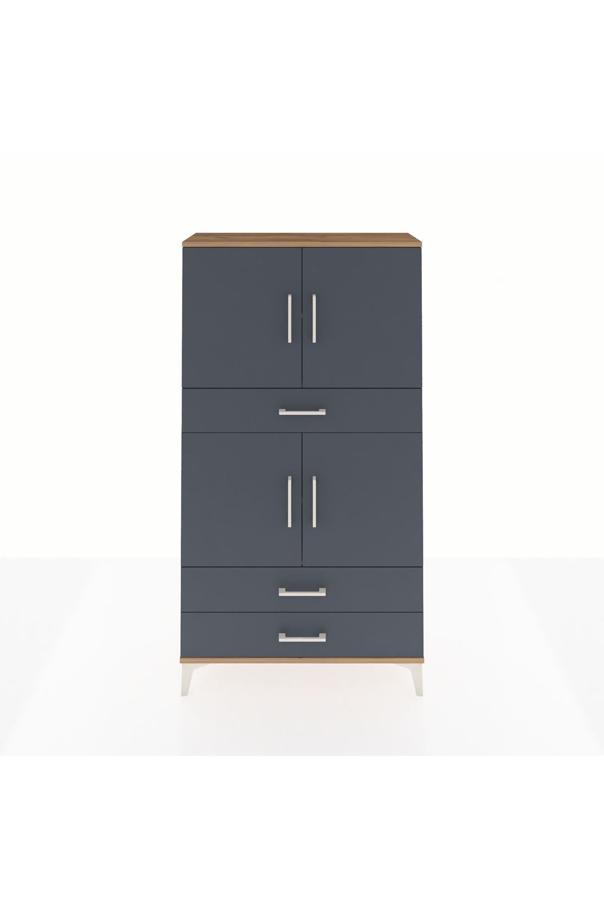 Arges Dolap 4 Raflı 3 Çekmeceli 4 Kapaklı 88x30x163 - S21M091V8A