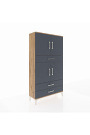 Arges Dolap 4 Raflı 3 Çekmeceli 4 Kapaklı 88x30x163 - S21M091V8A