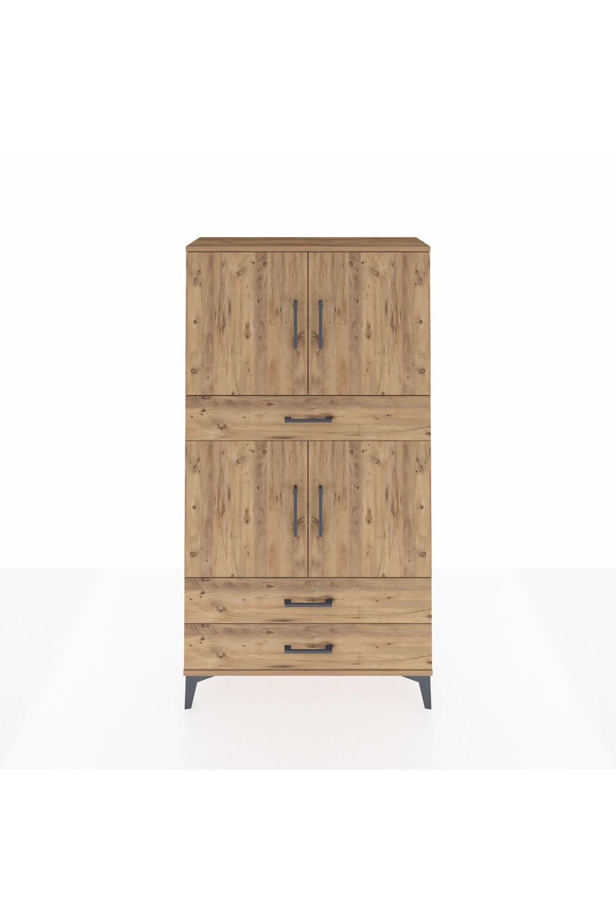 Arges Dolap 4 Raflı 3 Çekmeceli 4 Kapaklı 88x30x163 - S21M091V9A