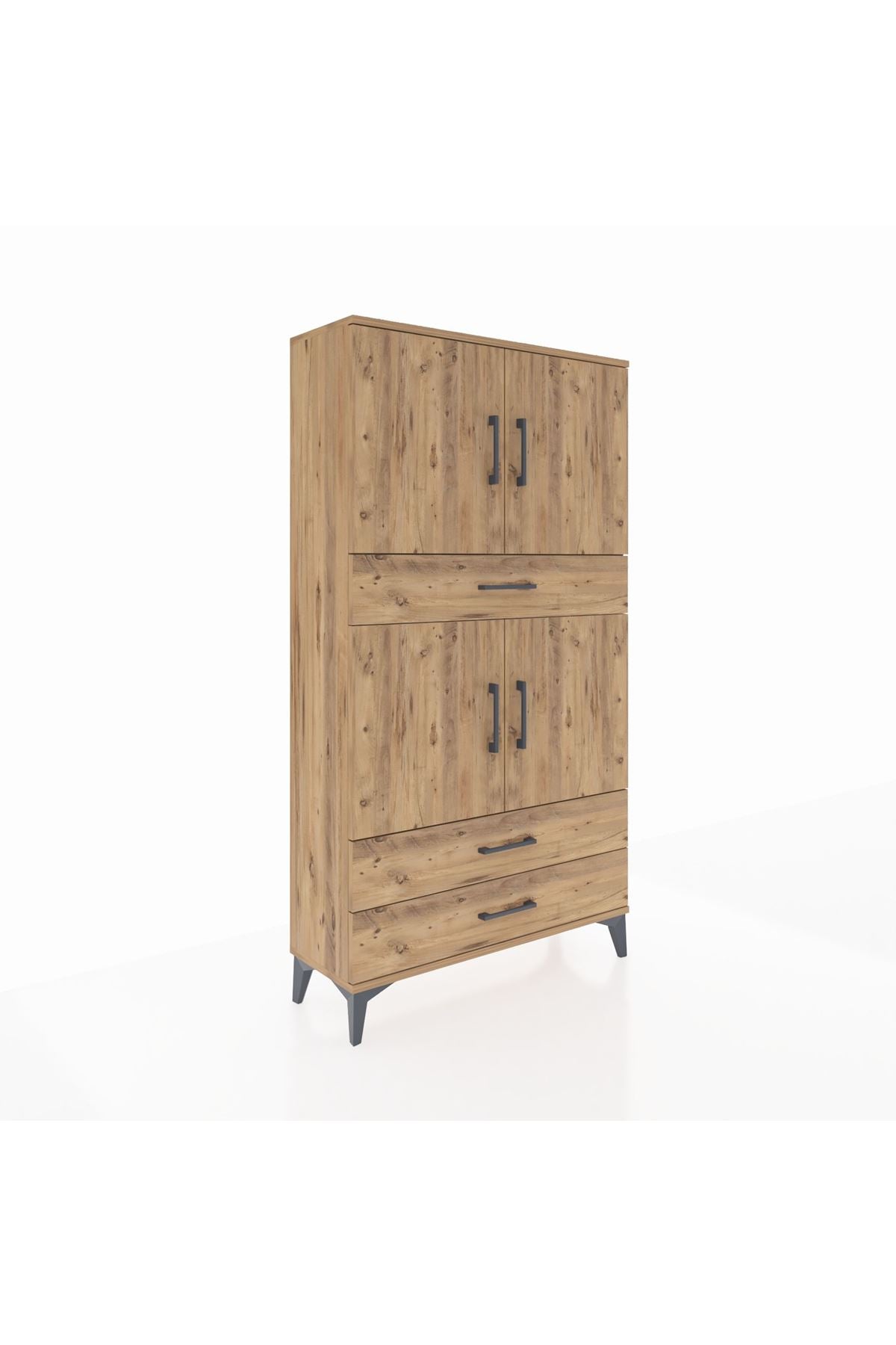 Arges Dolap 4 Raflı 3 Çekmeceli 4 Kapaklı 88x30x163 - S21M091V9A