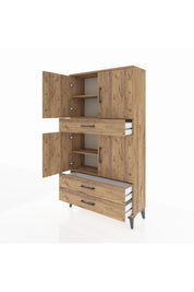 Arges Dolap 4 Raflı 3 Çekmeceli 4 Kapaklı 88x30x163 - S21M091V9A