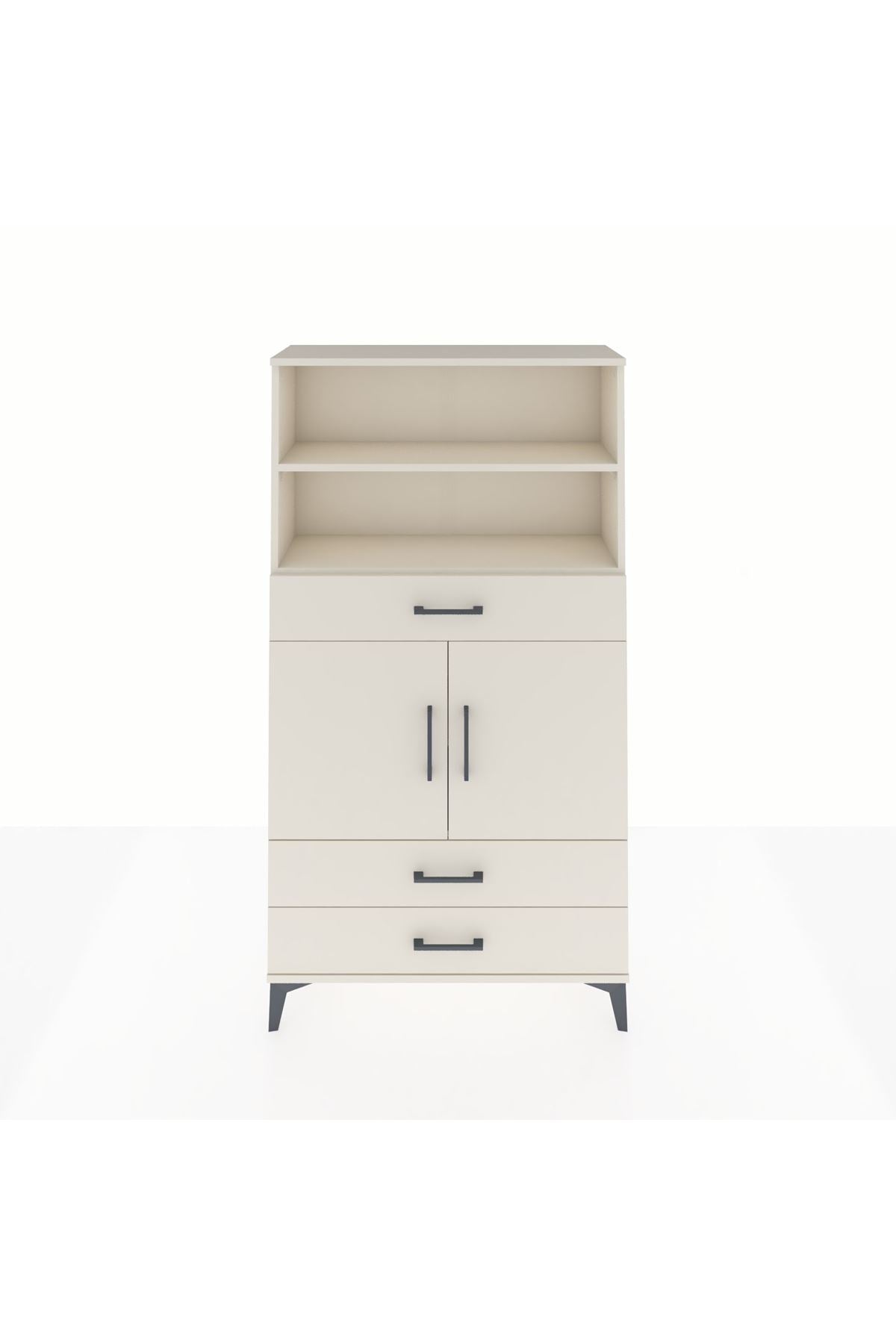 Arges Dolap 4 Raflı 3 Çekmeceli 2 Kapaklı 88x30x163 - S21M092V1A